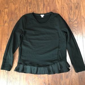 J. Crew Black Sweater w/ Ruffle Trim